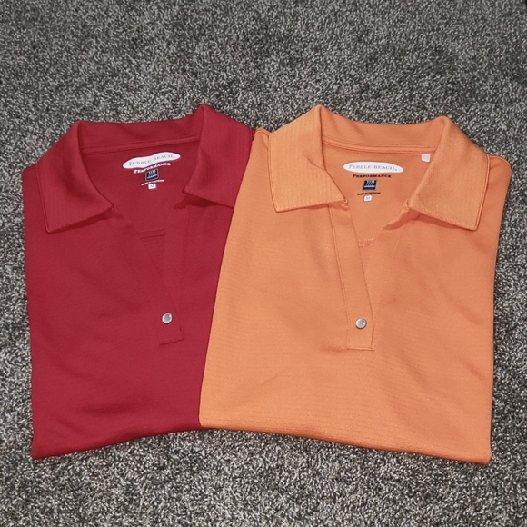 Pebble Beach Tops - Pebble Beach Performance Bundle of 2 Golf Polo Shirts Size Medium